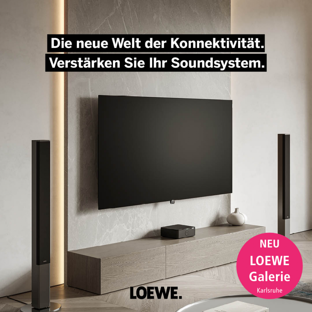 smartraum Loewe Galerie Karlsruhe
Die neue Welt der Konnektivität.
Verstärken Sie Ihr Soundsystem.
Der Loewe klang mr amp